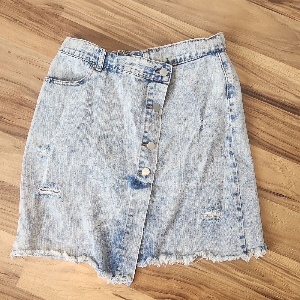 Crossover Denim Skirt
